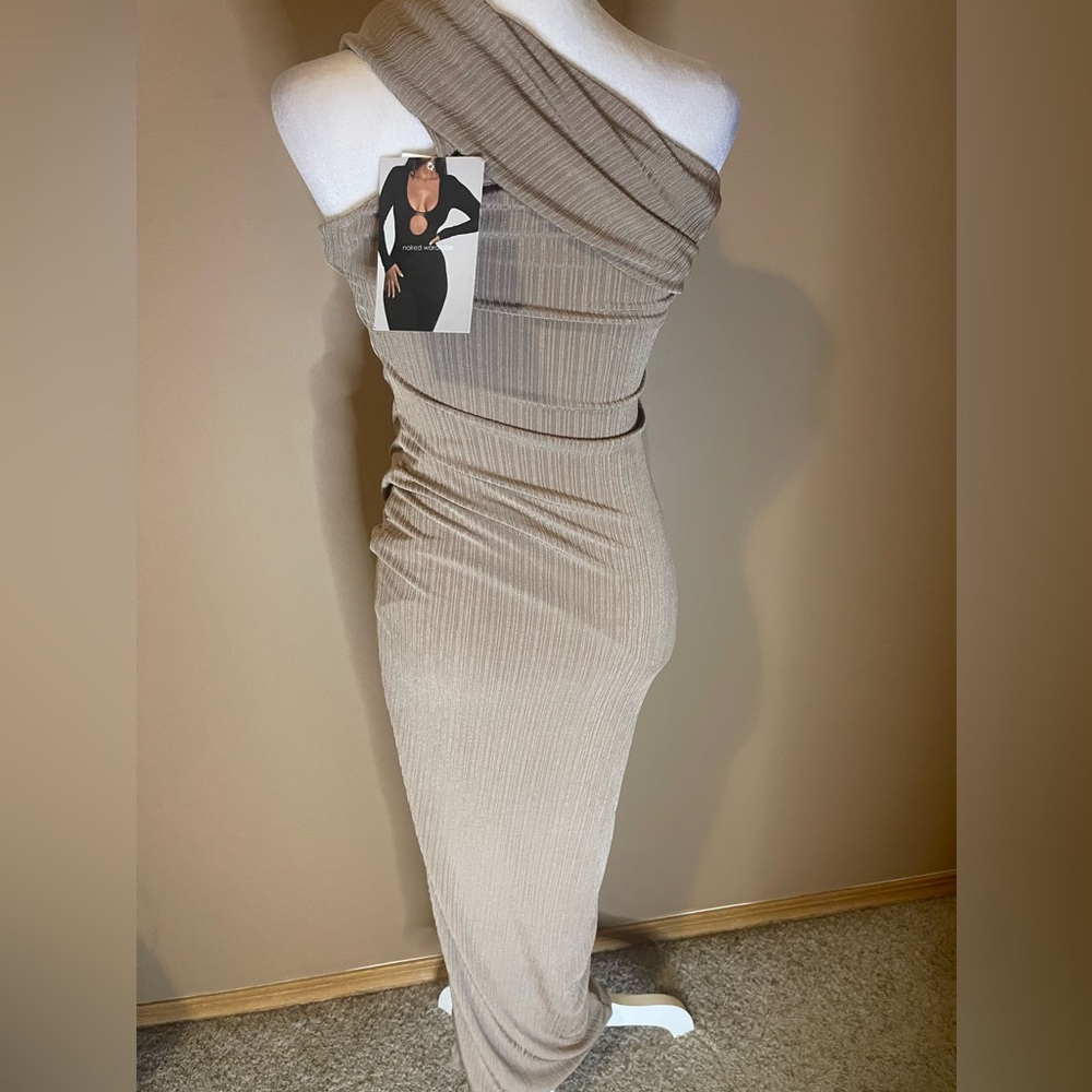 Naked wardrobe Tan one shoulder dress - Picture 3 of 7